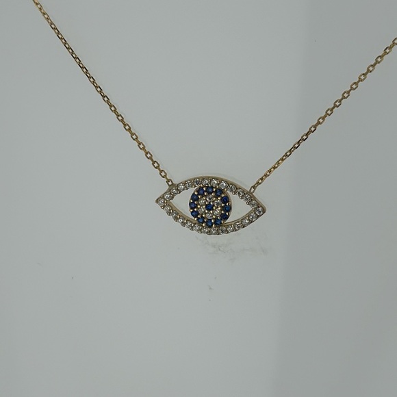 Jewelry - Evil Eye CZ Sterling Silver 16”Necklace